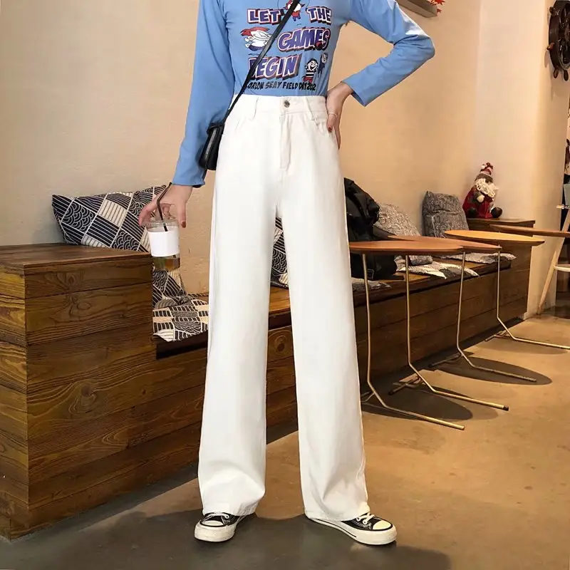 Wide Leg Jeans Women Loose 2023 Winter New Hong Kong Style - Image 5