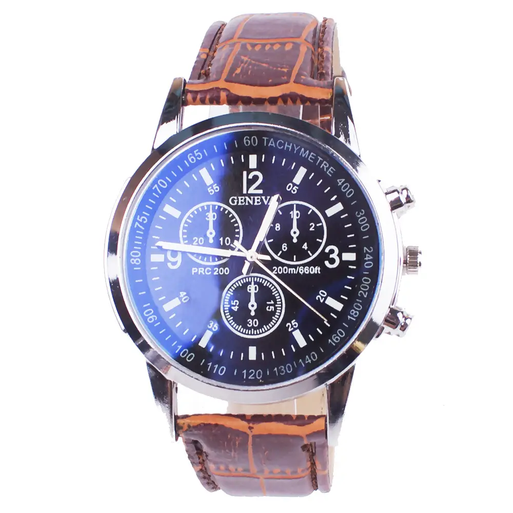 Men Chronograph Watch with Blue Light Glass & Black Strap - Image 5