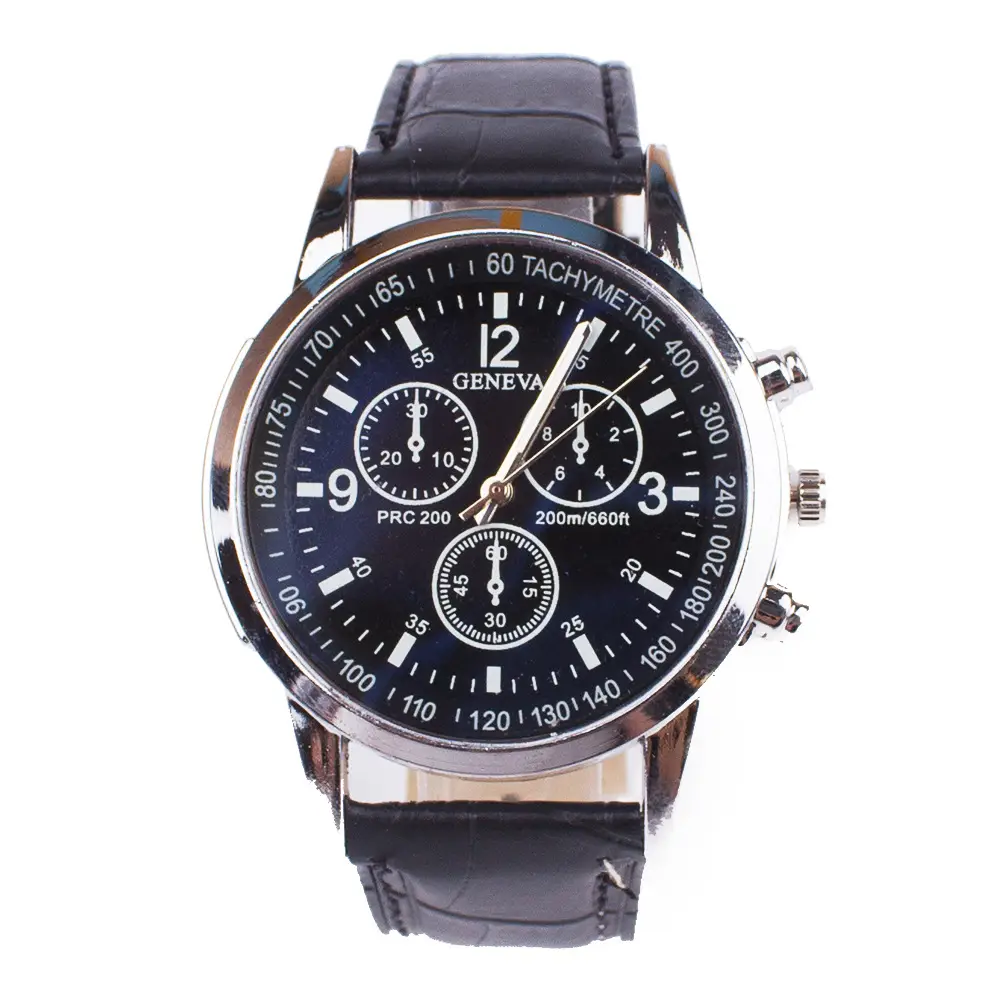 Men Chronograph Watch with Blue Light Glass & Black Strap - Image 6