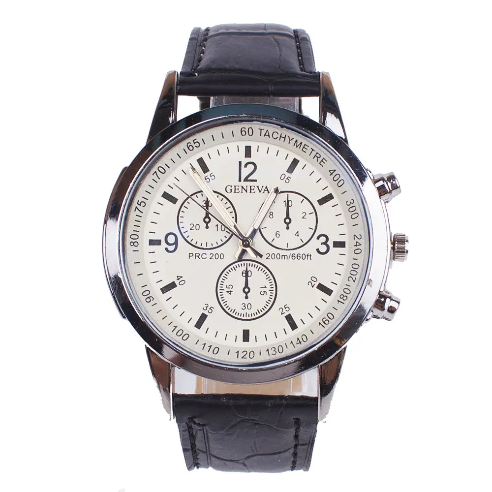 Men Chronograph Watch with Blue Light Glass & Black Strap - Image 7