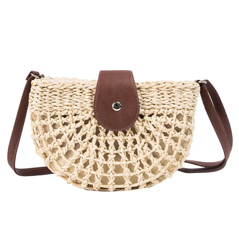 Women's woven straw shoulder bag Mori pastoral style 2020 - Image 6