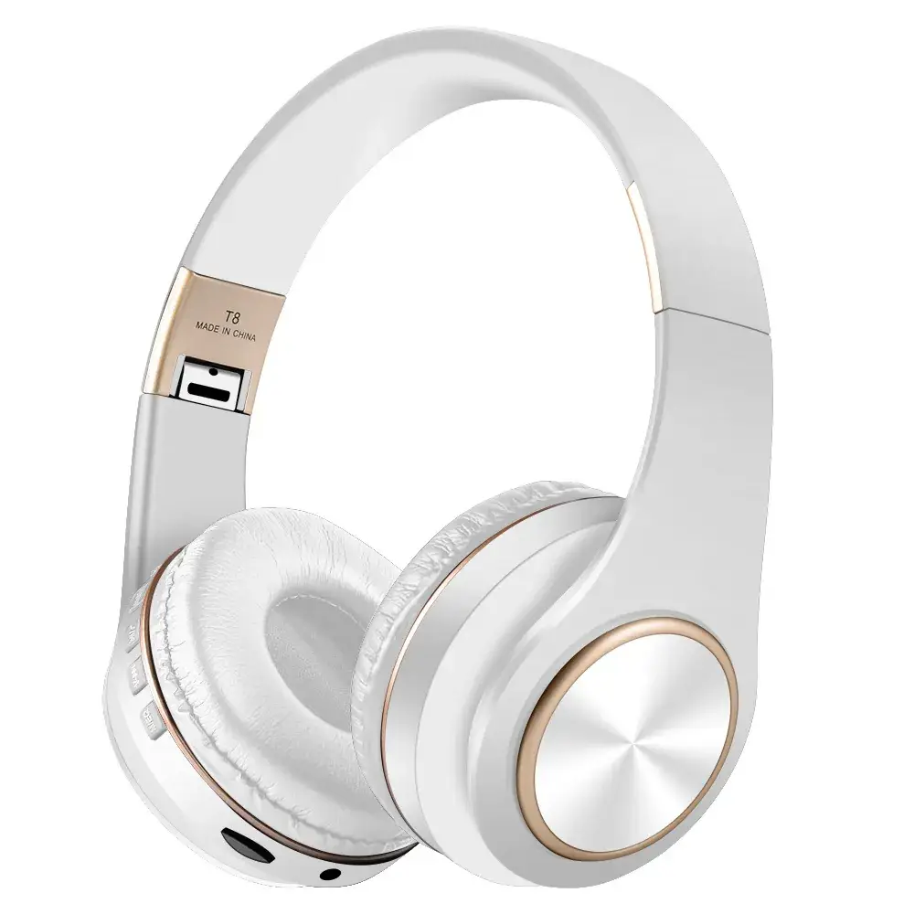 Wireless Bluetooth Headset with Gold Finish