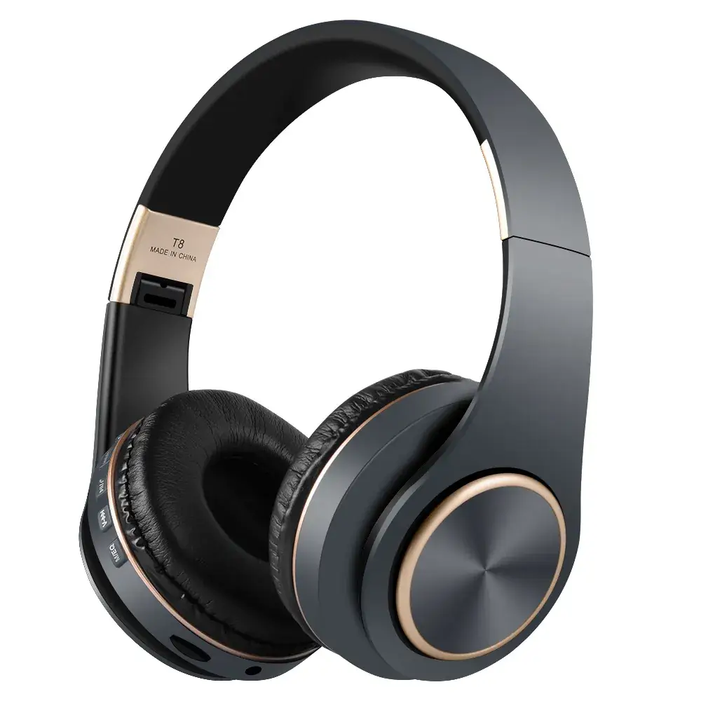 Wireless Bluetooth Headset with Gold Finish
