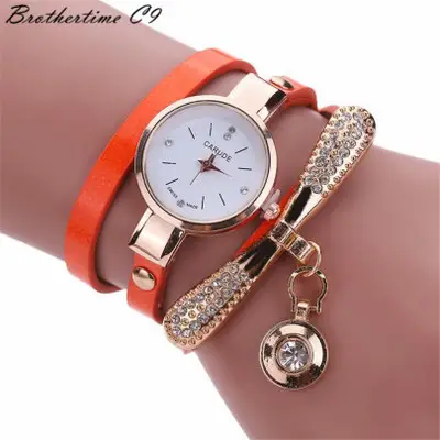 2020 Fashion Fashion Bracelet Spot Winding Dragonfly Diamond Women Bracelet Student Quartz Watch Wholesale