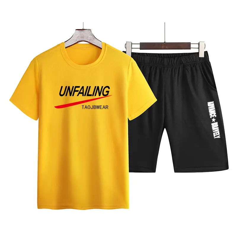 Men Unfailing Yellow Black Sports Suit Two Piece - Image 4
