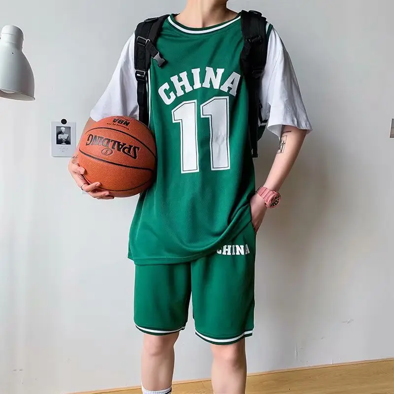 Men China 11 Jersey Shorts Set Summer Casual Sport - Image 5