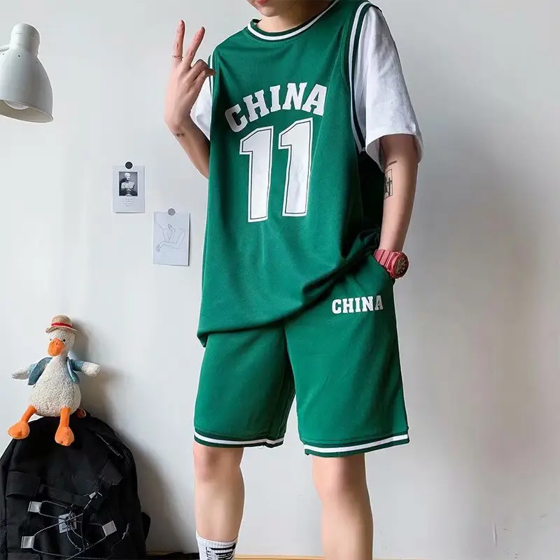 Men China 11 Jersey Shorts Set Summer Casual Sport - Image 6