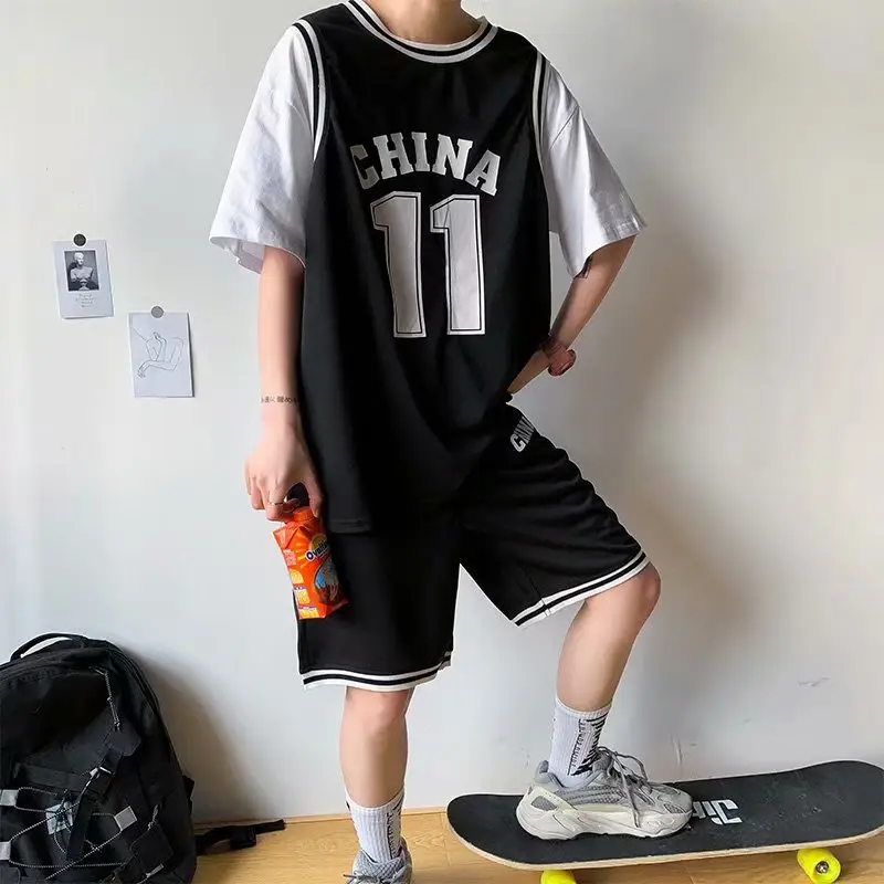 Men China 11 Jersey Shorts Set Summer Casual Sport - Image 8