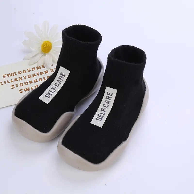 Black Non-Slip Socks for Baby Indoor Outdoor Soft - Image 2
