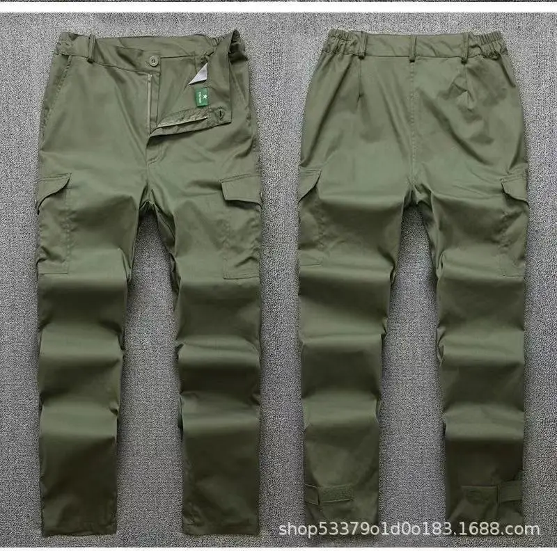 Men Army Green Camouflage Training Suit Women Short Sleeve Welder Wear - Image 2