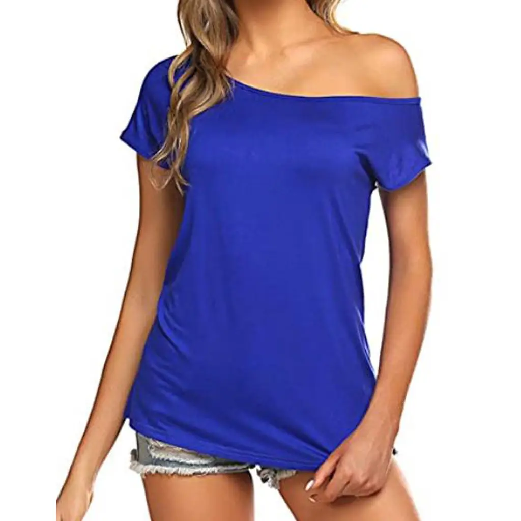 Women Green Off-Shoulder T-Shirt Casual Summer - Image 6