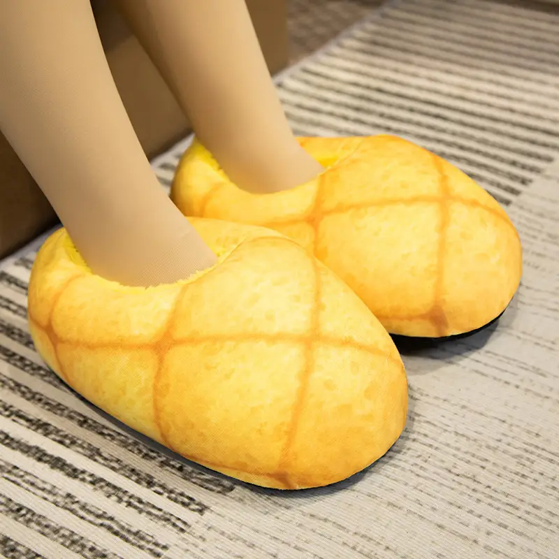 Personalized Creative Bread Toast Soft and Comfortable Home Toy Slippers Indoor Floor Non-Slip Plush Cotton Slippers - Image 10