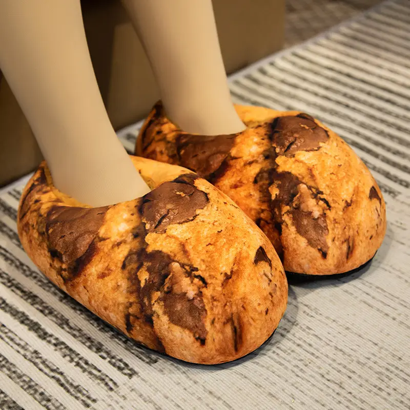 Personalized Creative Bread Toast Soft and Comfortable Home Toy Slippers Indoor Floor Non-Slip Plush Cotton Slippers - Image 6