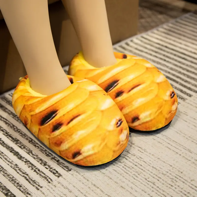 Personalized Creative Bread Toast Soft and Comfortable Home Toy Slippers Indoor Floor Non-Slip Plush Cotton Slippers - Image 8
