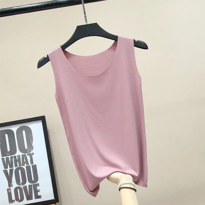 Women's Pink Modal Sleeveless Camisole Large Size - Image 10