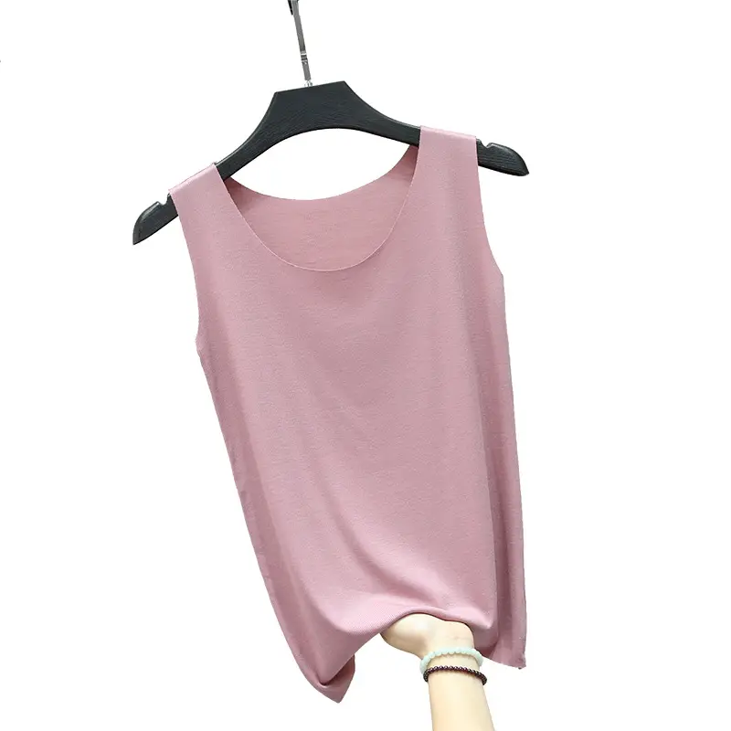 Women's Pink Modal Sleeveless Camisole Large Size - Image 13