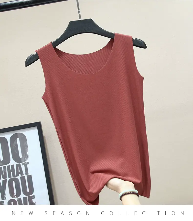 Women's Pink Modal Sleeveless Camisole Large Size — feature 14