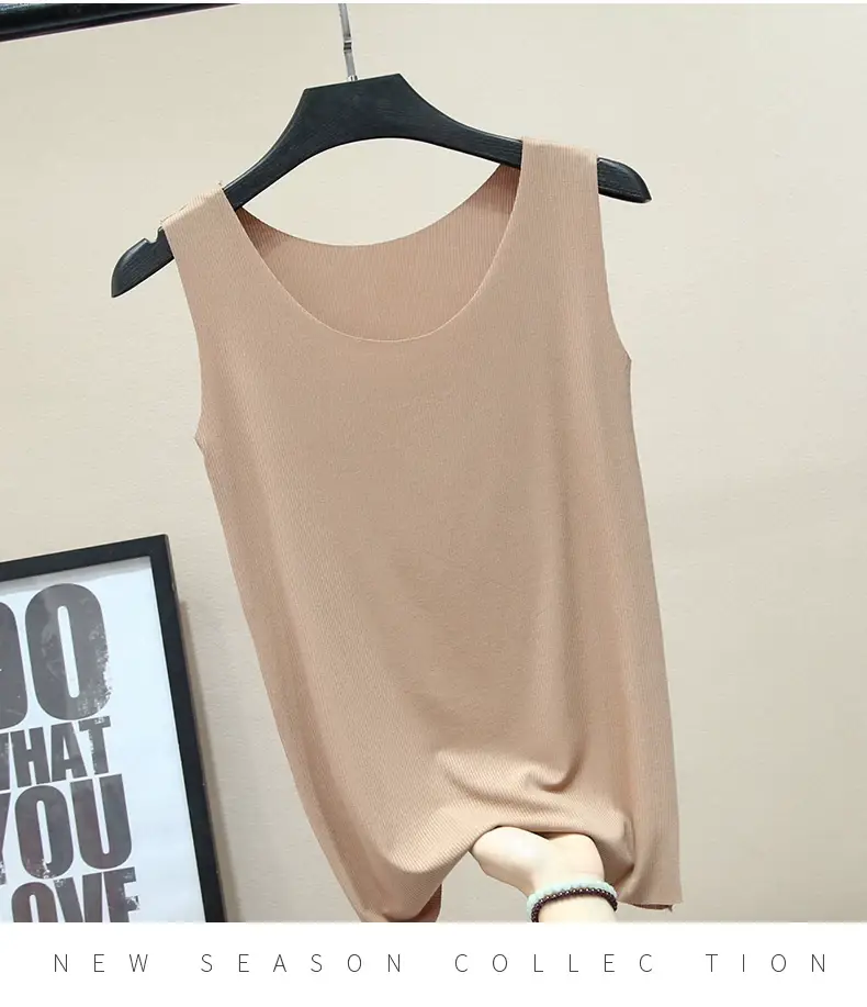 Women's Pink Modal Sleeveless Camisole Large Size — feature 15
