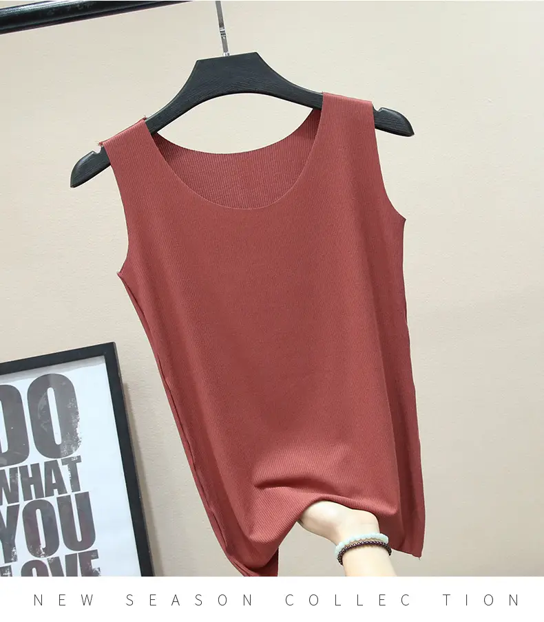Women's Pink Modal Sleeveless Camisole Large Size - Image 5