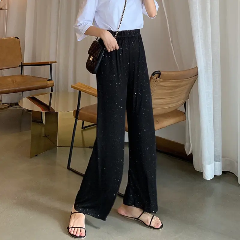 Women Super Flash Dosing Pants Black Straight Casual 2020 - Image 4