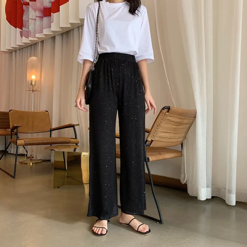 Women Super Flash Dosing Pants Black Straight Casual 2020 - Image 5