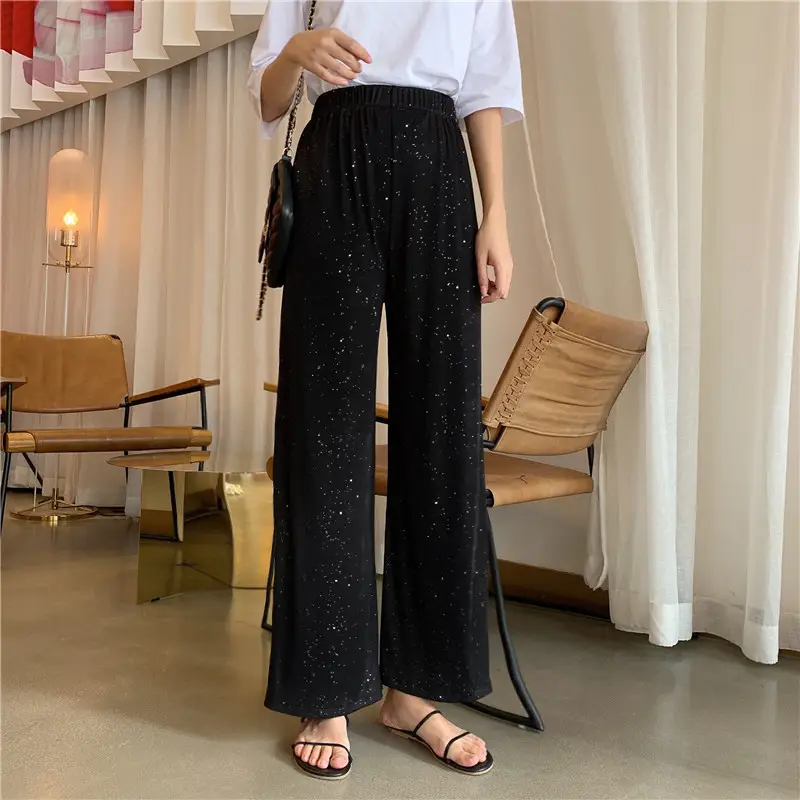 Women Super Flash Dosing Pants Black Straight Casual 2020 — feature 3