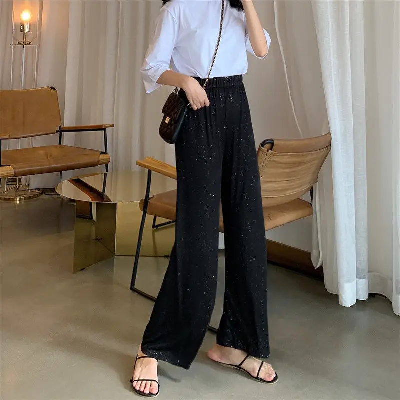 Women Super Flash Dosing Pants Black Straight Casual 2020 — feature 5