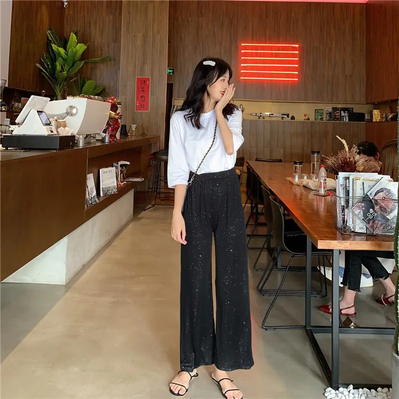 Women Super Flash Dosing Pants Black Straight Casual 2020 — feature 6