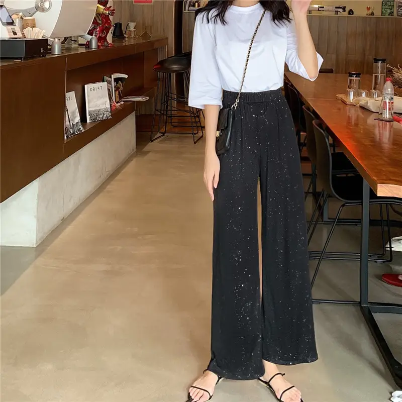 Women Super Flash Dosing Pants Black Straight Casual 2020 — feature 7