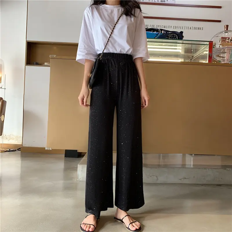 Women Super Flash Dosing Pants Black Straight Casual 2020 — feature 8