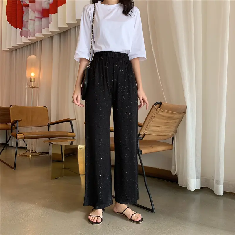Women Super Flash Dosing Pants Black Straight Casual 2020 — feature 9