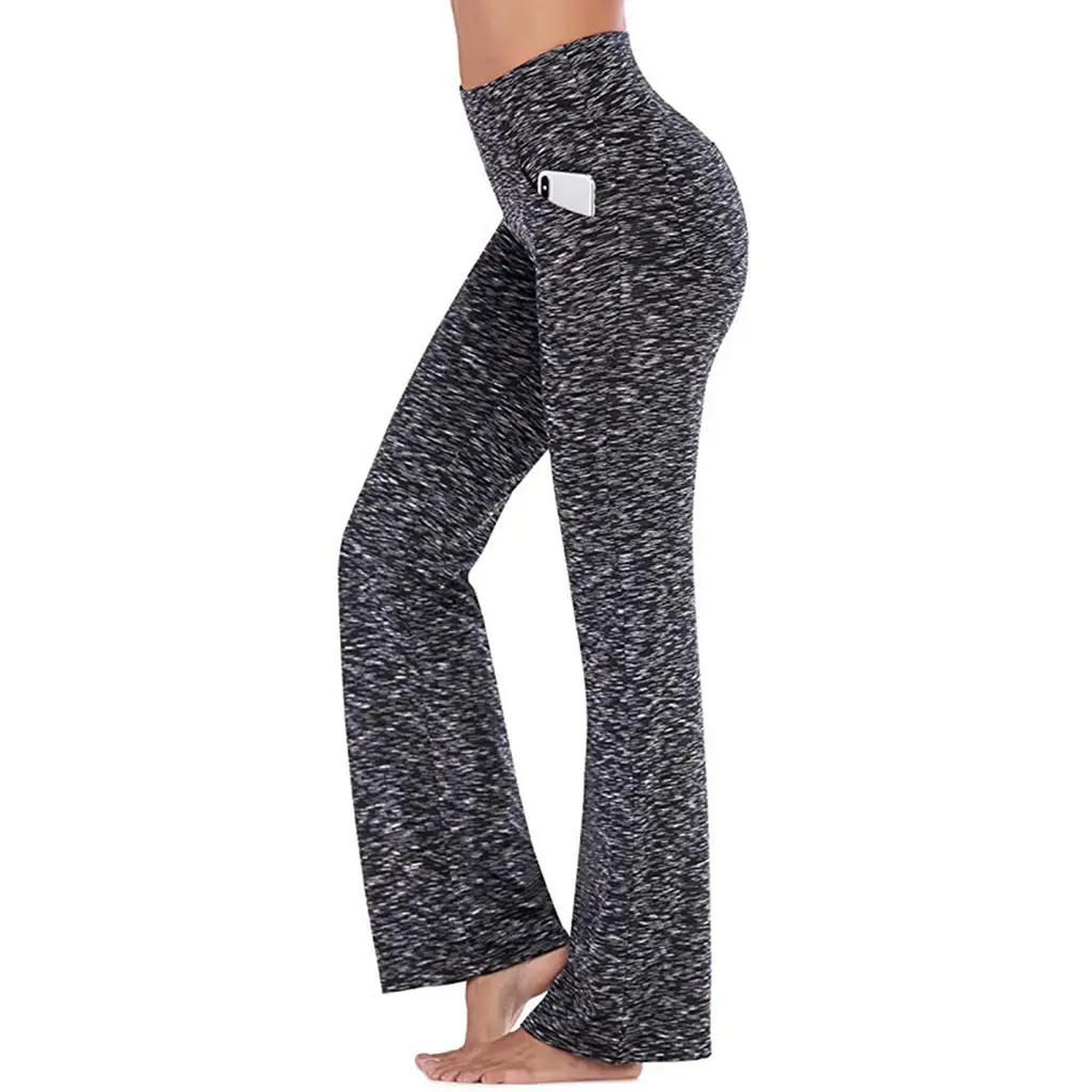 Black Micro-Width High Waist Yoga Pants for Women - Image 10