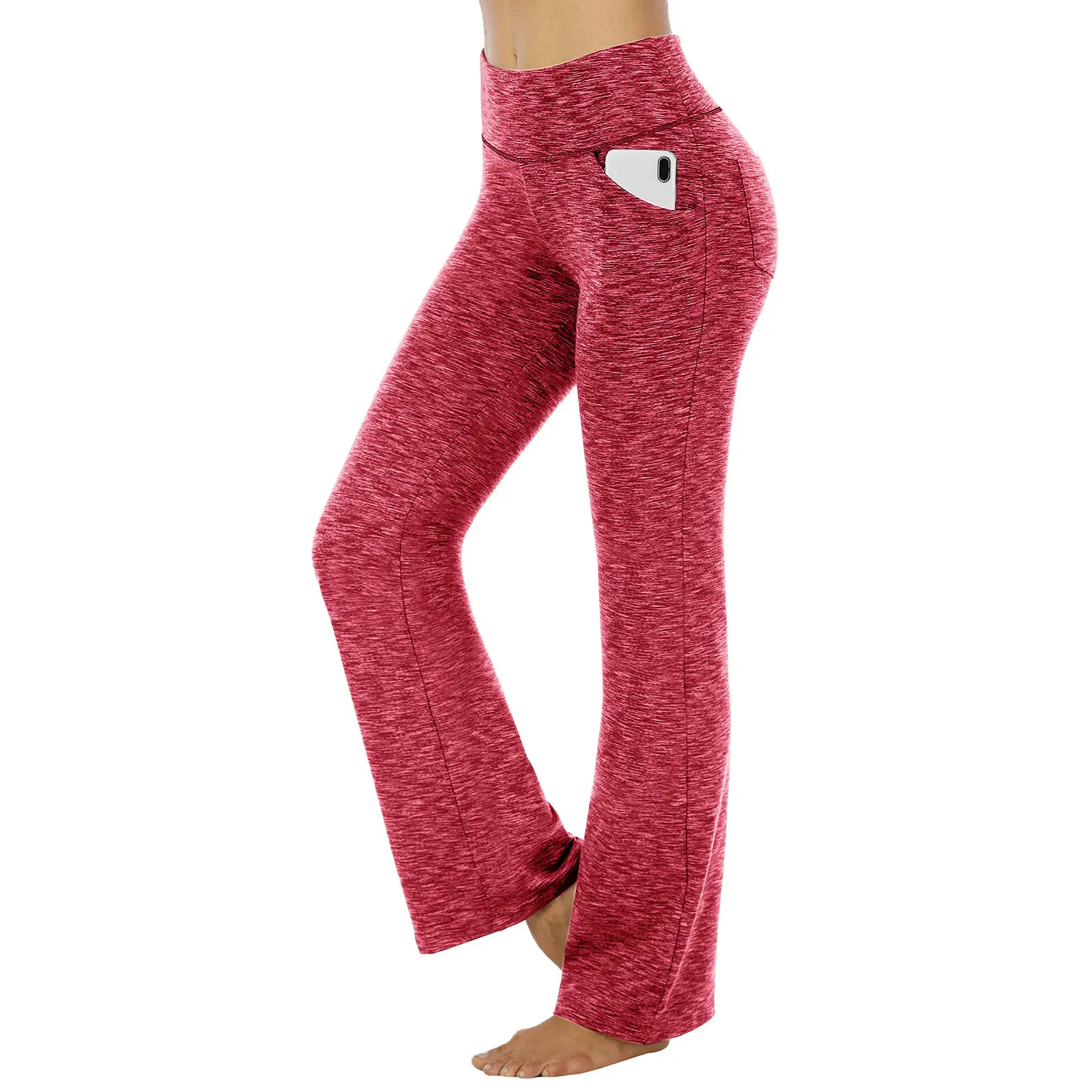 Black Micro-Width High Waist Yoga Pants for Women - Image 12