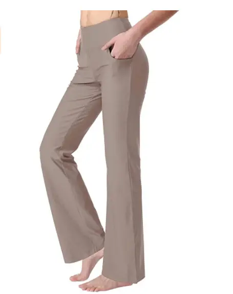 Black Micro-Width High Waist Yoga Pants for Women - Image 2