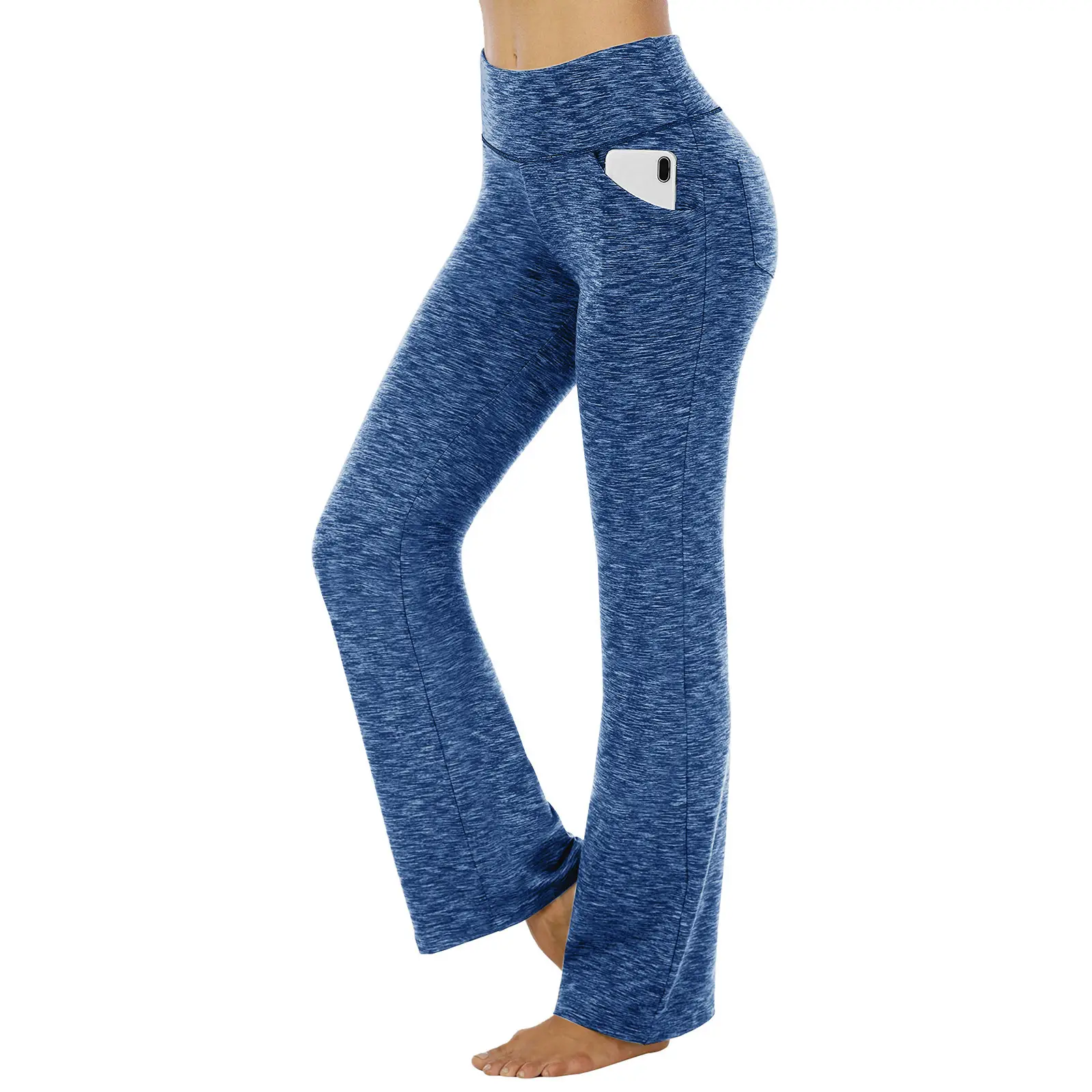 Black Micro-Width High Waist Yoga Pants for Women - Image 14