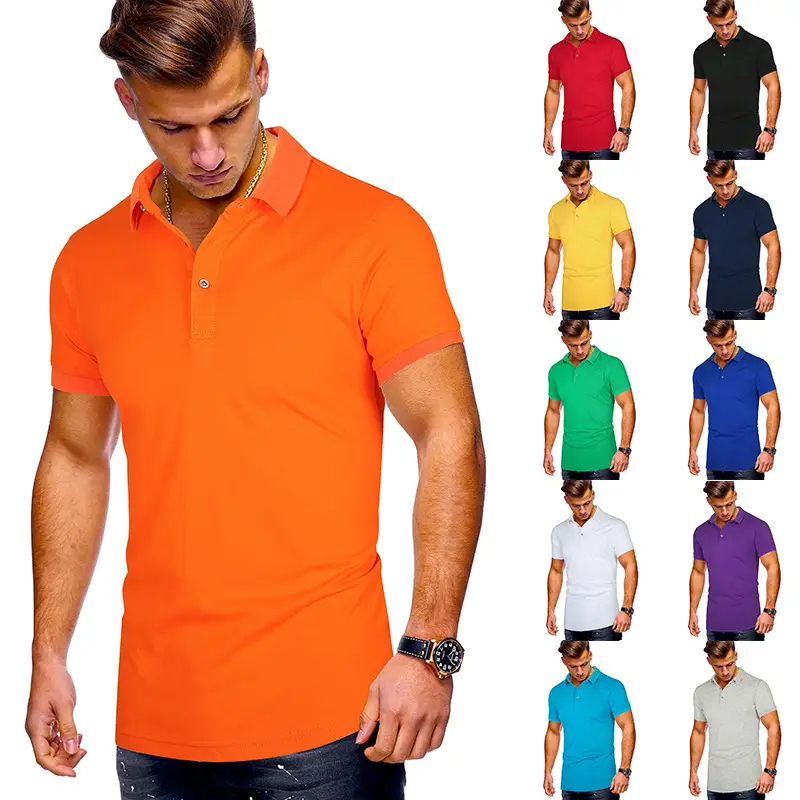Men's 2020 Summer Polo Shirt Solid Color European Size - Image 14