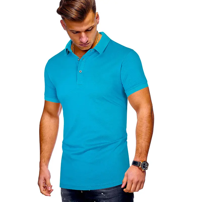 Men's 2020 Summer Polo Shirt Solid Color European Size - Image 8