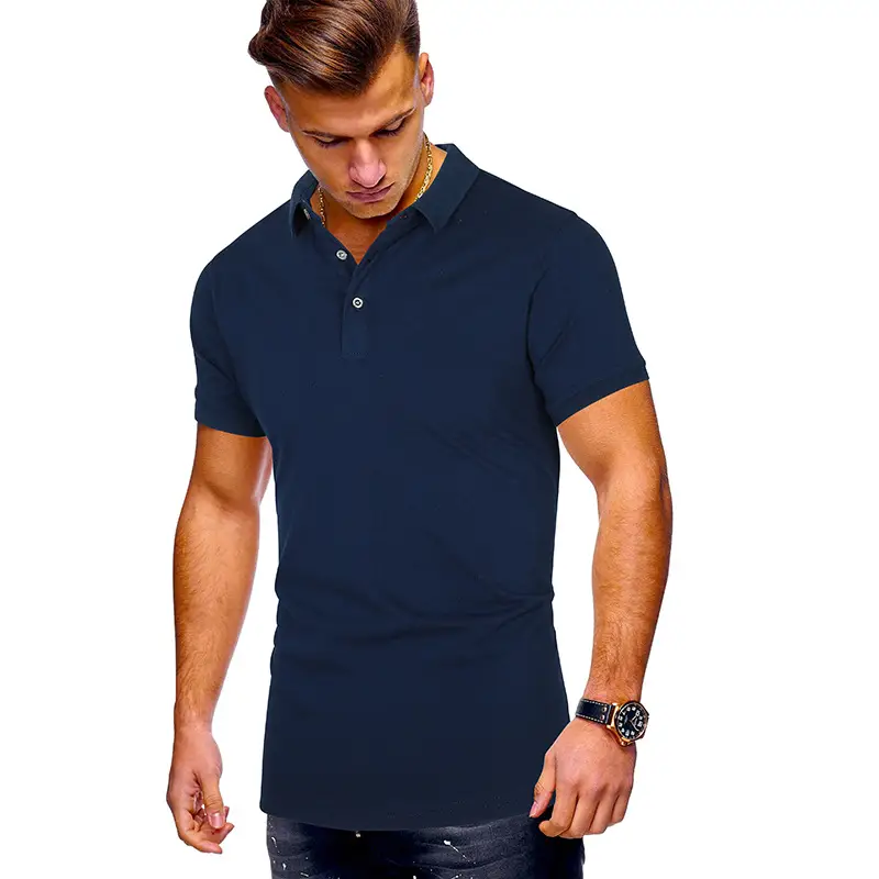 Men's 2020 Summer Polo Shirt Solid Color European Size - Image 9