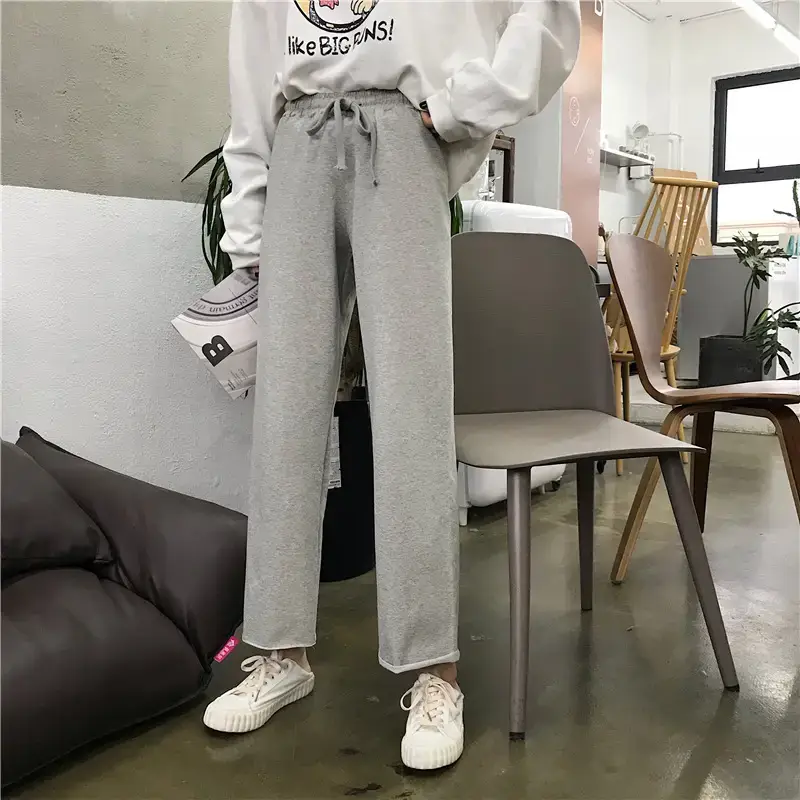 2022 Korean Casual Pants Loose Slim Elastic Waist Women - Image 5