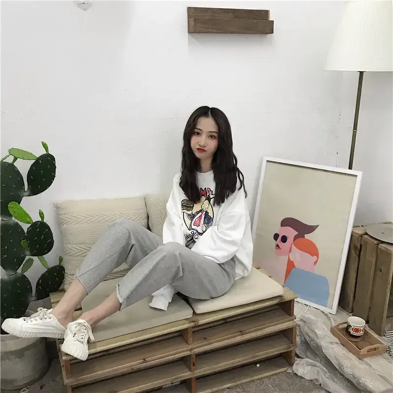 2022 Korean Casual Pants Loose Slim Elastic Waist Women — feature 14