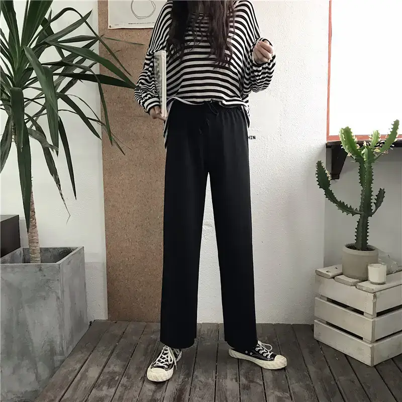 2022 Korean Casual Pants Loose Slim Elastic Waist Women — feature 17