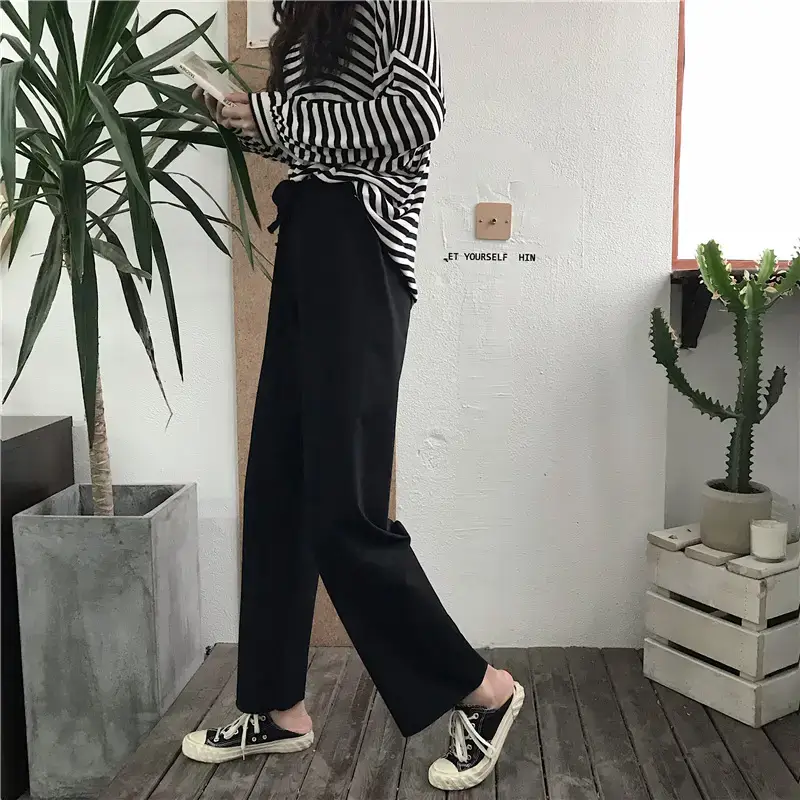 2022 Korean Casual Pants Loose Slim Elastic Waist Women — feature 19