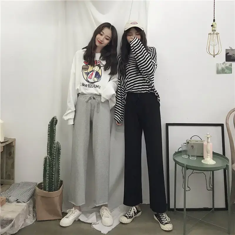 2022 Korean Casual Pants Loose Slim Elastic Waist Women — feature 2