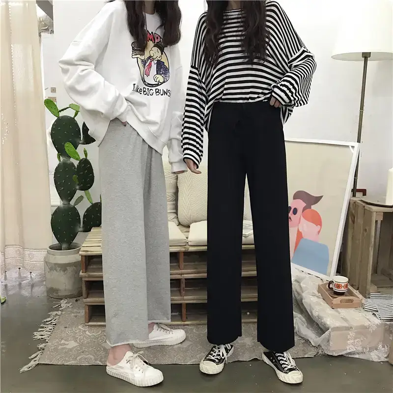 2022 Korean Casual Pants Loose Slim Elastic Waist Women — feature 4