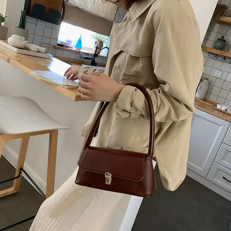 Women French Shoulder Bag Brown 2026 New - Image 4