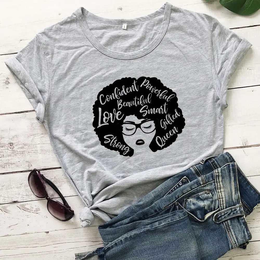 Confident Girl Love Queen T-Shirt Yellow Short Sleeve - Image 3