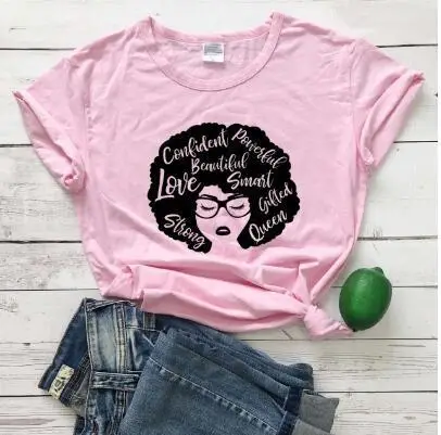Confident Girl Love Queen T-Shirt Yellow Short Sleeve - Image 4
