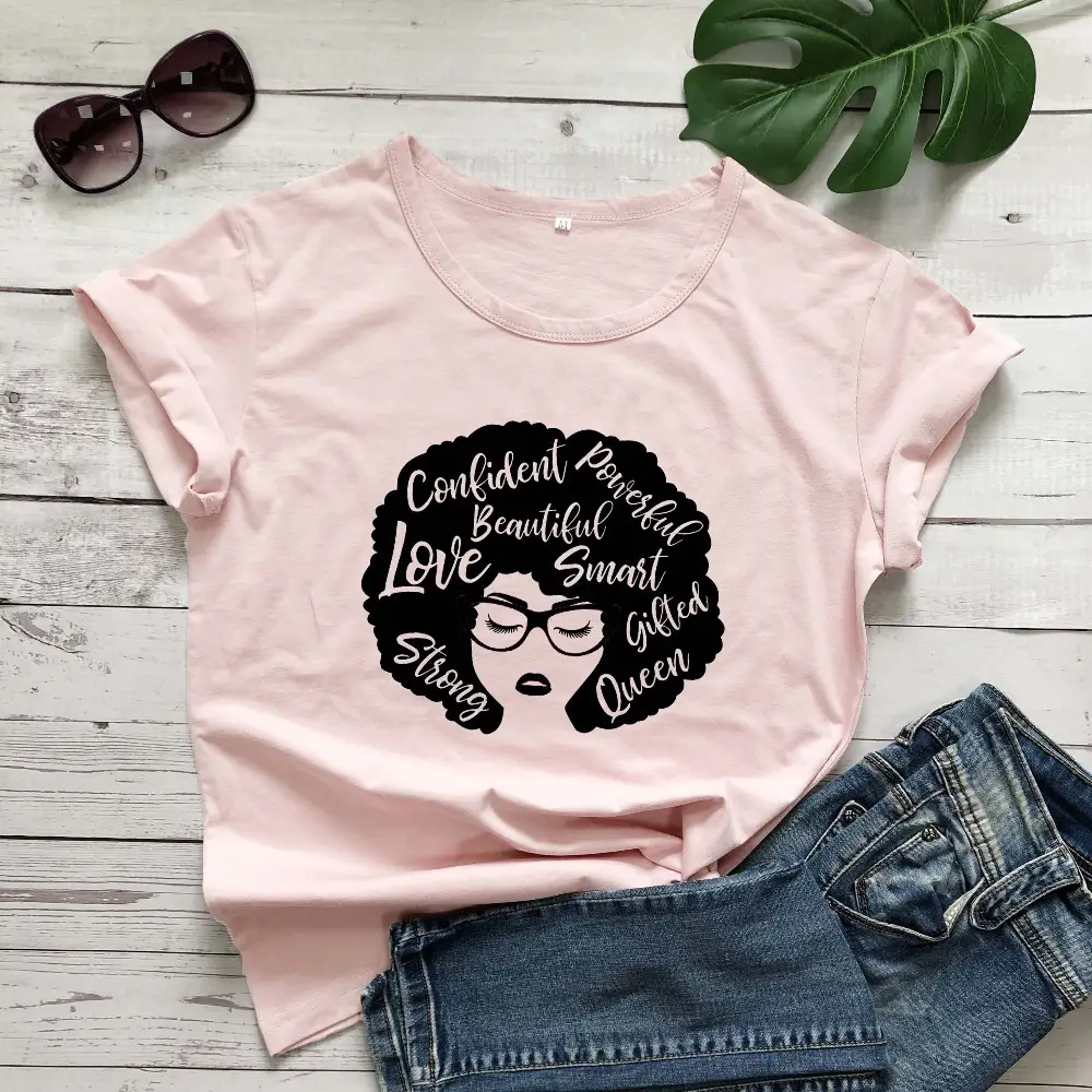 Confident Girl Love Queen T-Shirt Yellow Short Sleeve - Image 6