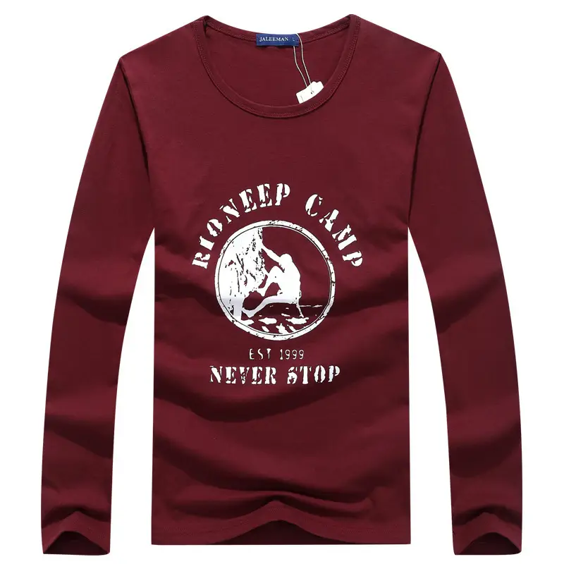 Men's Maroon Ironing Man Sweatshirt Long Sleeve Cotton