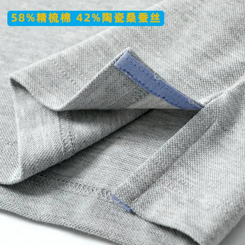Men Blue Stripe Polo Shirt 50% Cotton Collar - Image 14